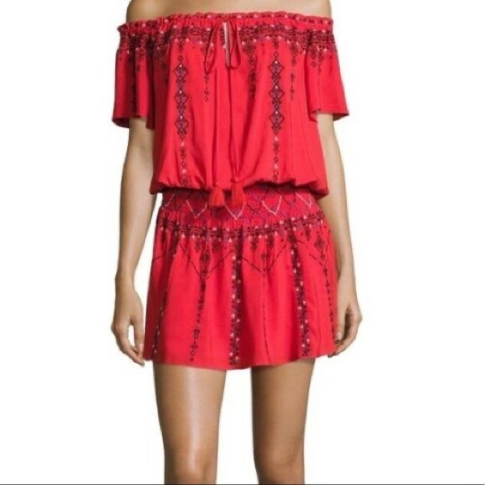 Parker Women’s Smocked Embroidered Red dress